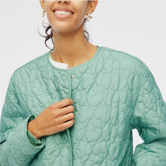 J.Crew Aventurine Lightweight Quilted Heart Puffer Jacket - Picture 3 of 6